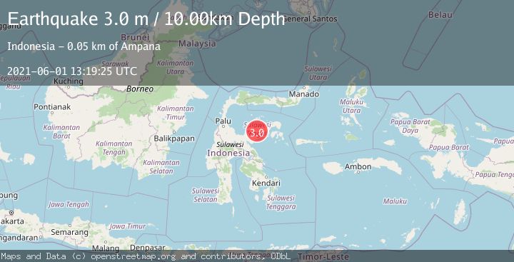 Map of SULAWESI, INDONESIA