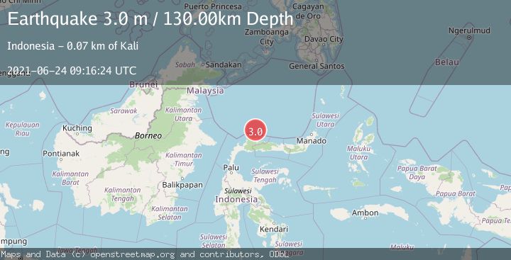 Map of MINAHASA, SULAWESI, INDONESIA
