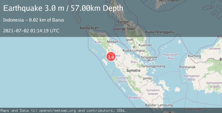 Map of NORTHERN SUMATRA, INDONESIA