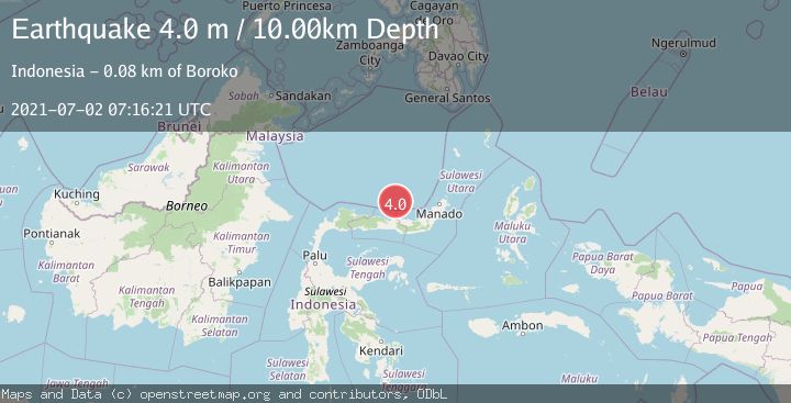 Map of MINAHASA, SULAWESI, INDONESIA