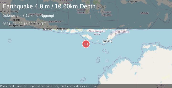 Map of SOUTH OF SUMBA, INDONESIA