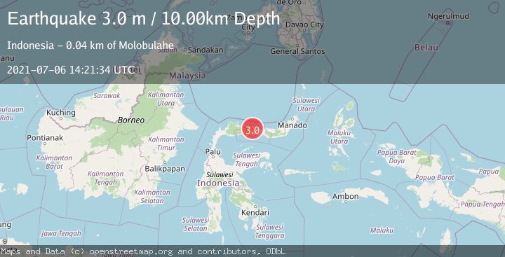 Map of MINAHASA, SULAWESI, INDONESIA