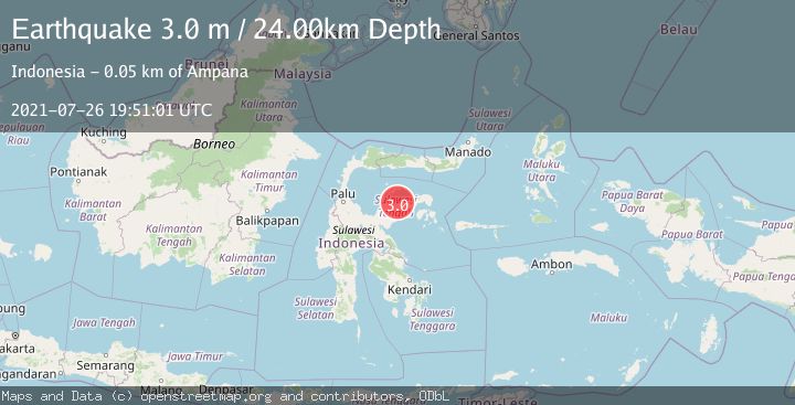 Map of SULAWESI, INDONESIA