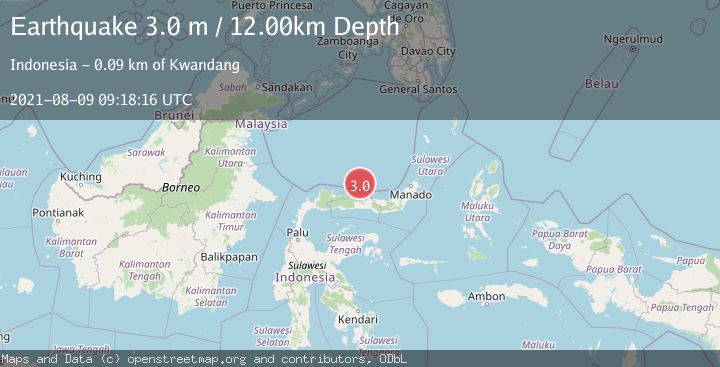 Map of MINAHASA, SULAWESI, INDONESIA