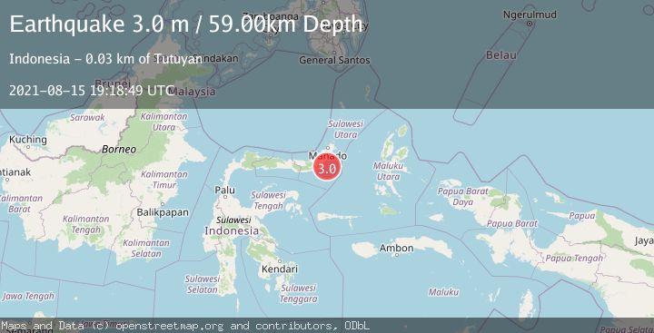 Map of MINAHASA, SULAWESI, INDONESIA