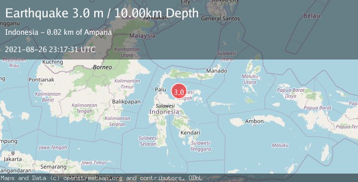 Map of SULAWESI, INDONESIA