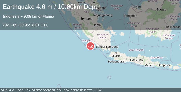 Map of SOUTHERN SUMATRA, INDONESIA