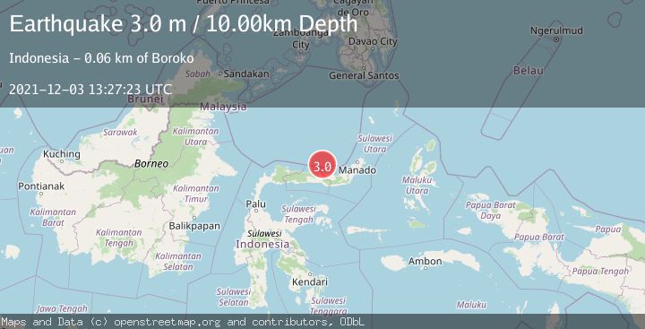 Map of MINAHASA, SULAWESI, INDONESIA