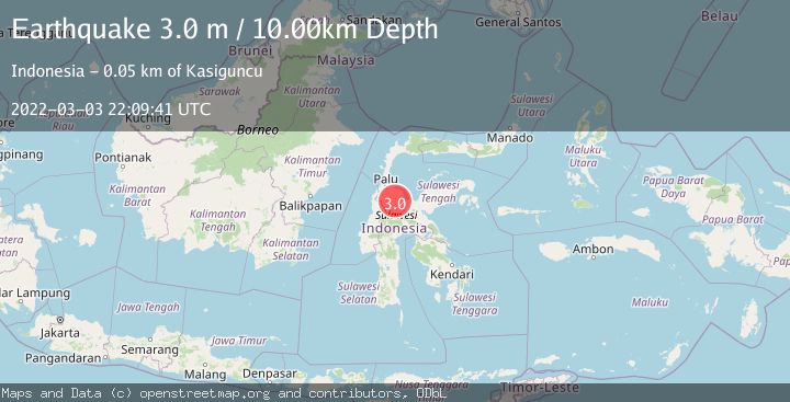 Map of SULAWESI, INDONESIA