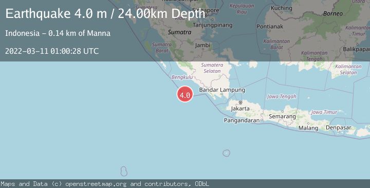Map of SOUTHERN SUMATRA, INDONESIA