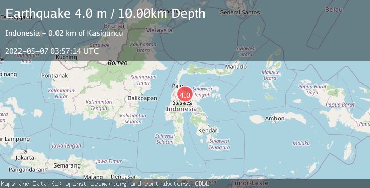Map of SULAWESI, INDONESIA