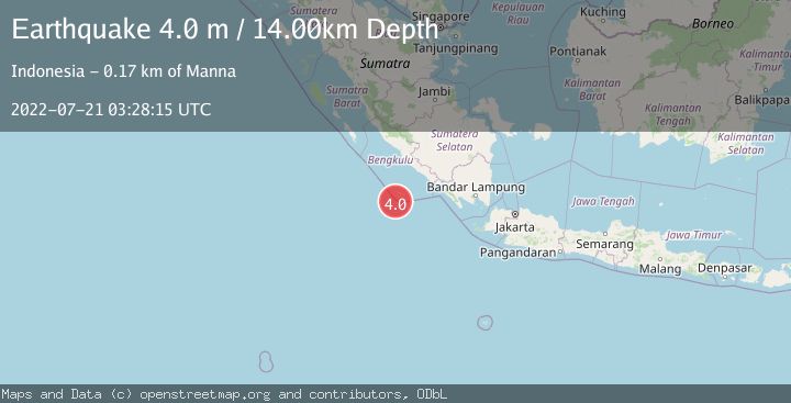 Map of SOUTHERN SUMATRA, INDONESIA