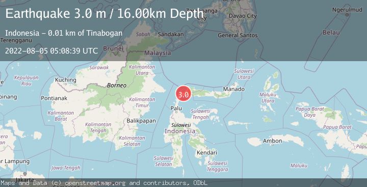 Map of MINAHASA, SULAWESI, INDONESIA