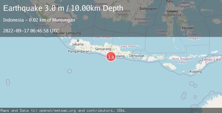 Map of JAVA, INDONESIA
