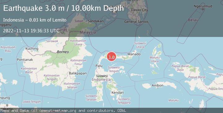 Map of MINAHASA, SULAWESI, INDONESIA