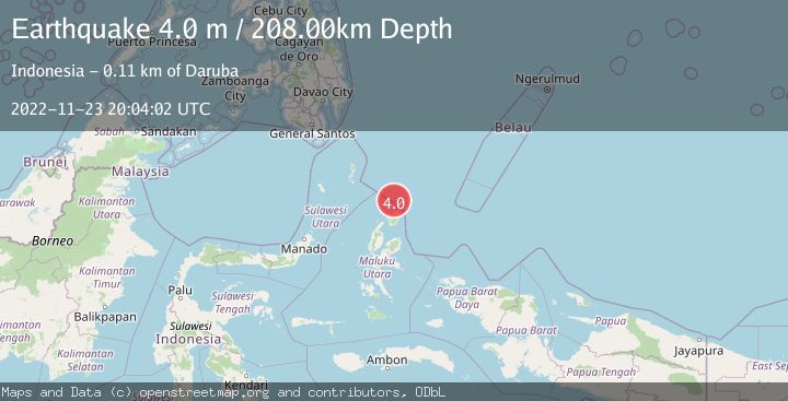 Map of NORTH OF HALMAHERA, INDONESIA