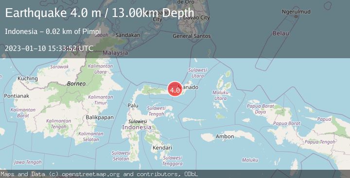 Map of MINAHASA, SULAWESI, INDONESIA