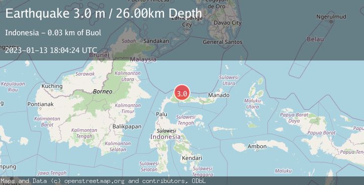 Map of MINAHASA, SULAWESI, INDONESIA