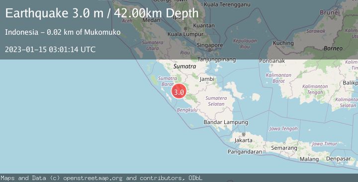 Map of SOUTHERN SUMATRA, INDONESIA