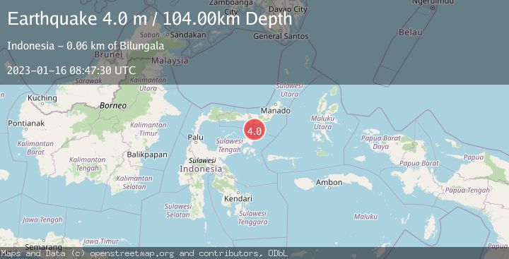 Map of SULAWESI, INDONESIA