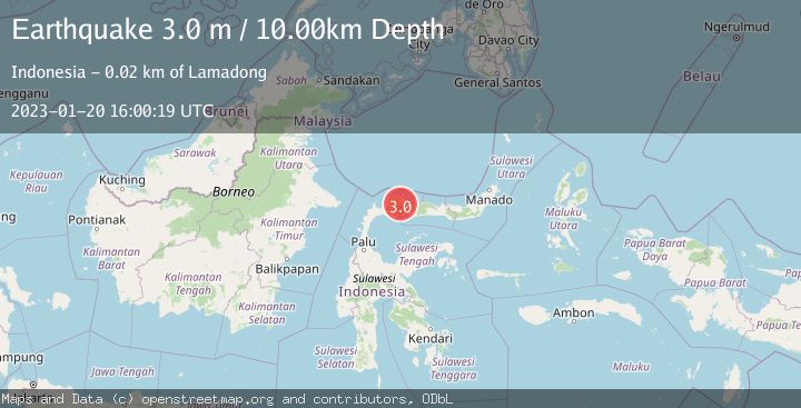 Map of MINAHASA, SULAWESI, INDONESIA