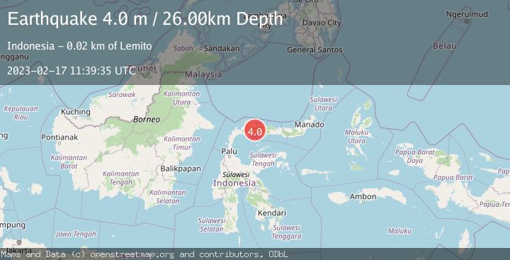 Map of MINAHASA, SULAWESI, INDONESIA