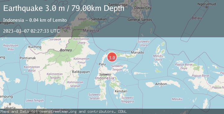 Map of MINAHASA, SULAWESI, INDONESIA