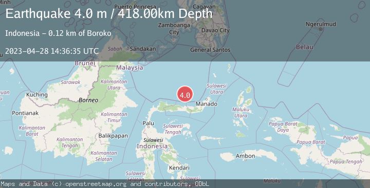 Map of MINAHASA, SULAWESI, INDONESIA