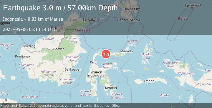 Map of MINAHASA, SULAWESI, INDONESIA