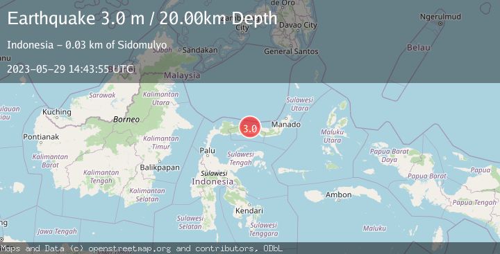 Map of MINAHASA, SULAWESI, INDONESIA