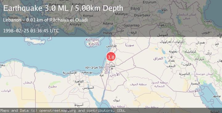 Map of LEBANON - SYRIA REGION