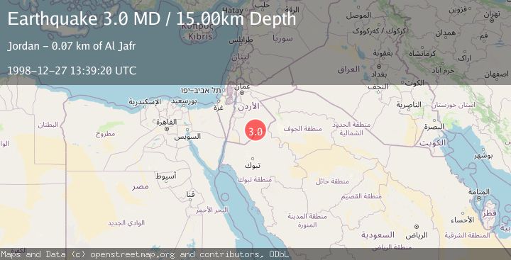 Map of JORDAN-SAUDI ARABIA BORDER REG