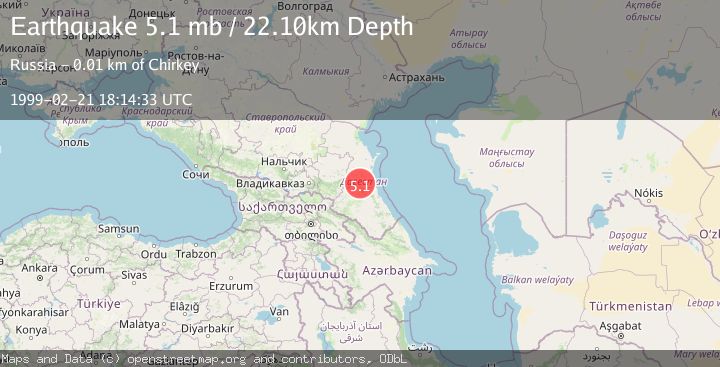 Map of CAUCASUS REGION, RUSSIA