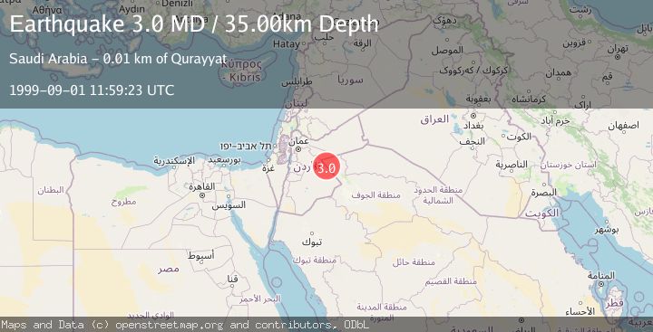 Map of JORDAN-SAUDI ARABIA BORDER REG