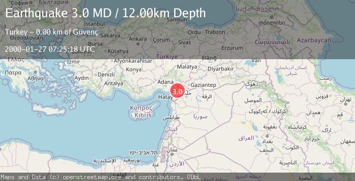 Map of TURKEY-SYRIA BORDER REGION
