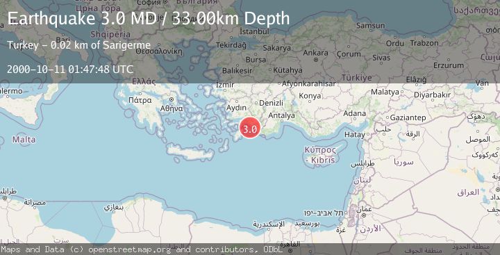 Map of DODECANESE ISLANDS, GREECE