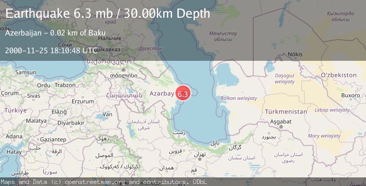 Map of CASPIAN SEA, OFFSHORE AZERBAIJAN