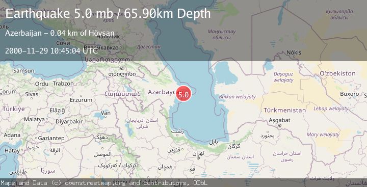 Map of CASPIAN SEA, OFFSHORE AZERBAIJAN