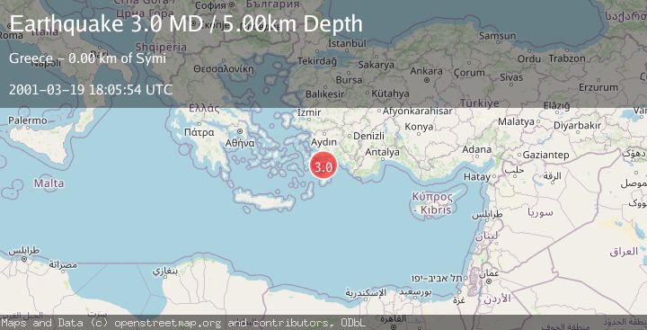 Map of DODECANESE ISLANDS, GREECE