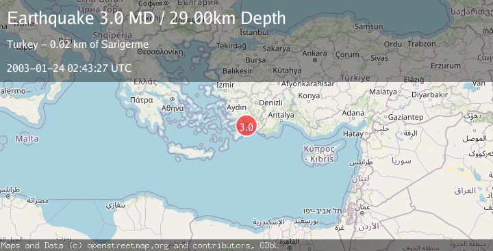 Map of DODECANESE ISLANDS, GREECE