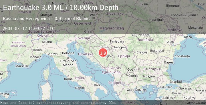 Map of BOSNIA AND HERZEGOVINA
