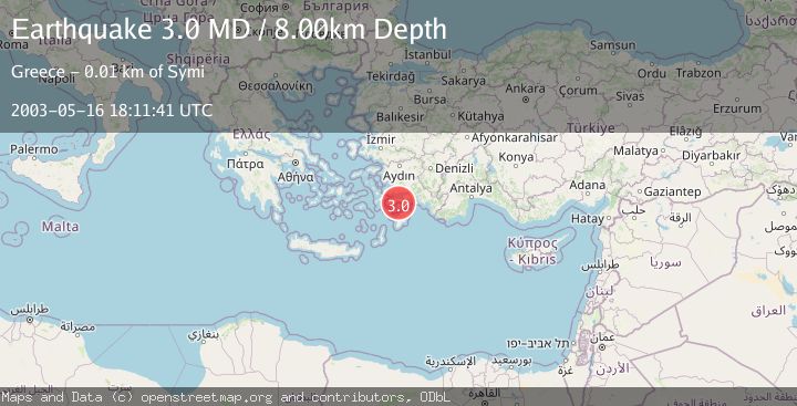Map of DODECANESE ISLANDS, GREECE