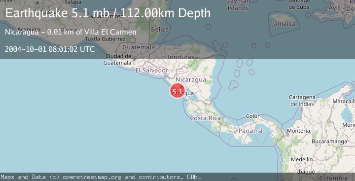 Map of NEAR COAST OF NICARAGUA