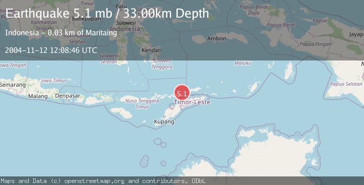 Map of EAST TIMOR REGION