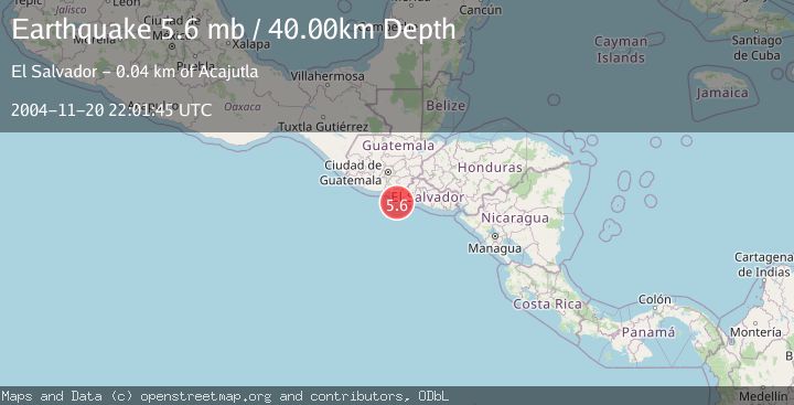 Map of OFFSHORE EL SALVADOR