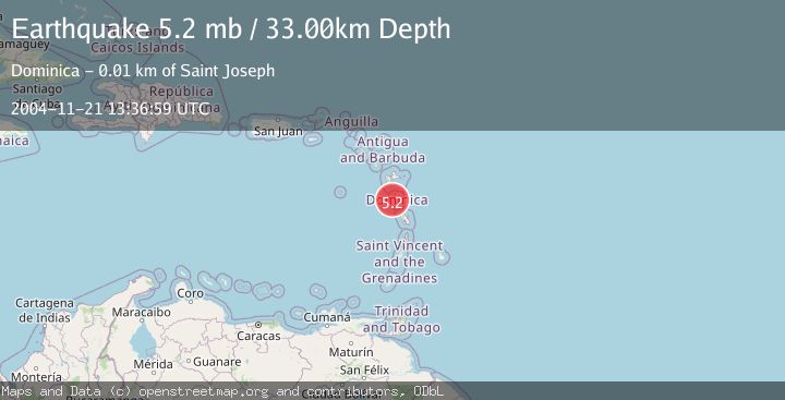 Map of DOMINICA REGION, LEEWARD ISLANDS