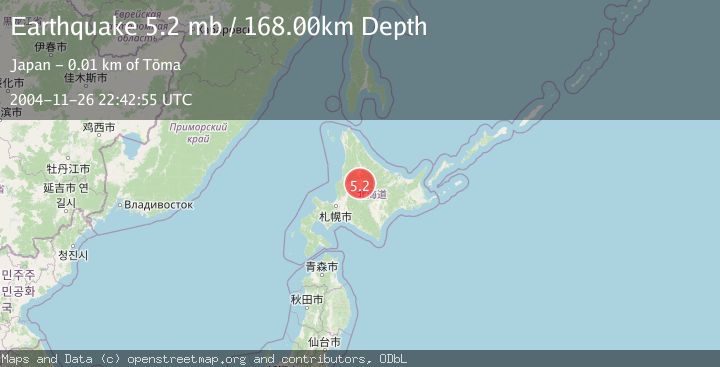 Map of HOKKAIDO, JAPAN REGION