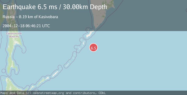 Map of EAST OF KURIL ISLANDS