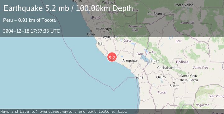 Map of NEAR COAST OF SOUTHERN PERU