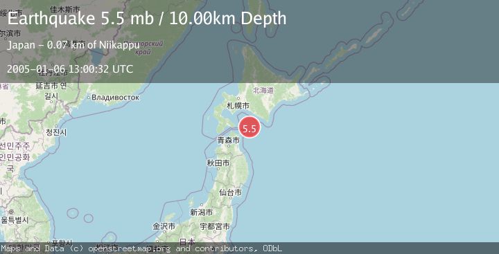 Map of HOKKAIDO, JAPAN REGION